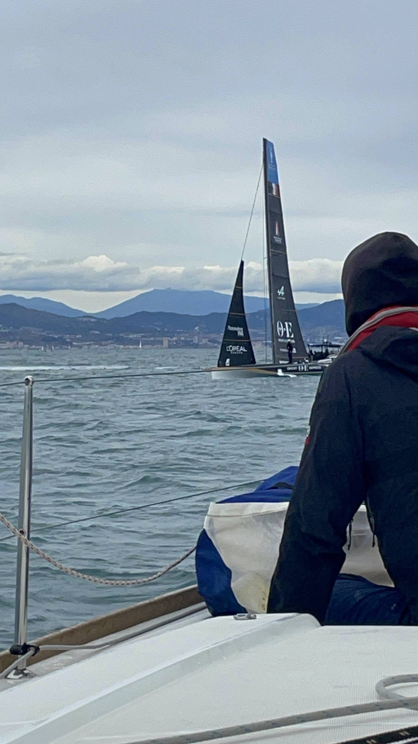 watching the americas cup from a boat